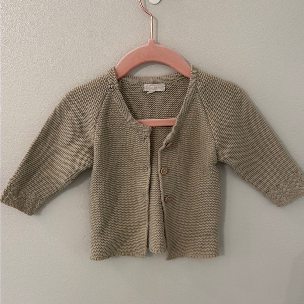 Kids Tan Cardigan Sweater